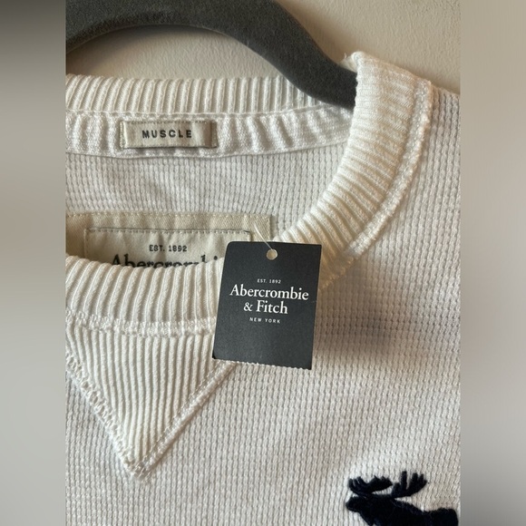 NWT Abercrombie & Fitch Men's Waffle-knit Sweater with Moose Logo 2XL - Picture 7 of 12